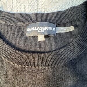 Karl Lagerfeld Paris Black Embellished Rhinestone Sweater M